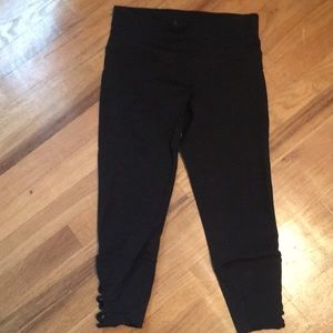 Prana capris with lace up detail